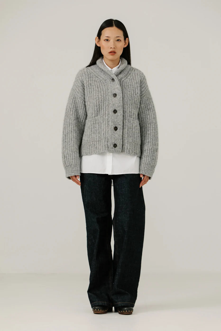 Oversized Shawl Cardigan - Chambray - DUNE + SALT