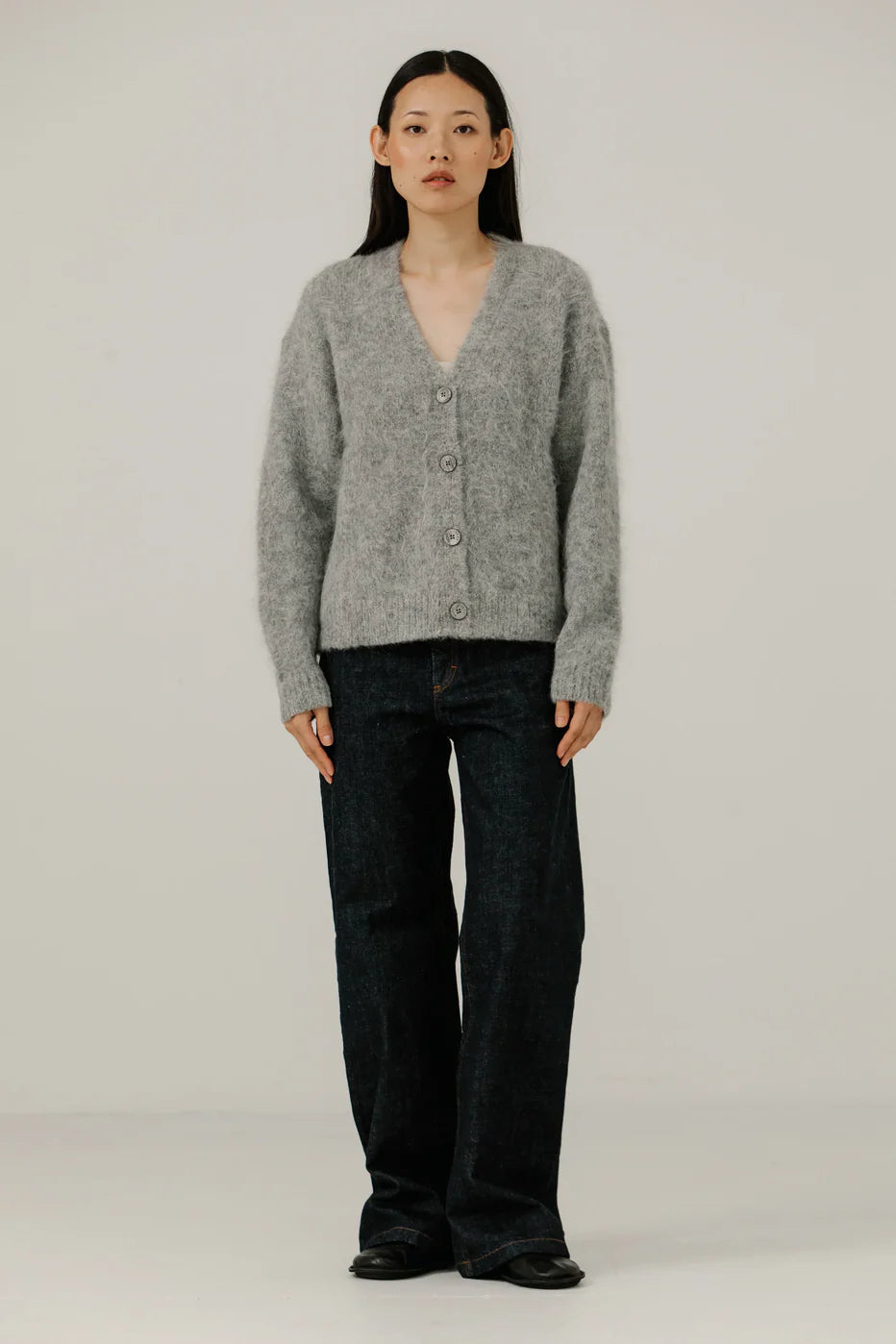 Suri Alpaca Cardigan - Grey - DUNE + SALT