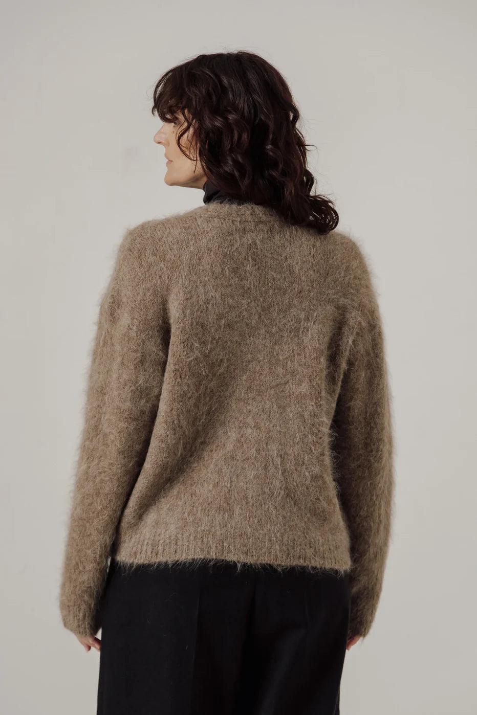 Suri Alpaca Cardigan - Taupe - DUNE + SALT