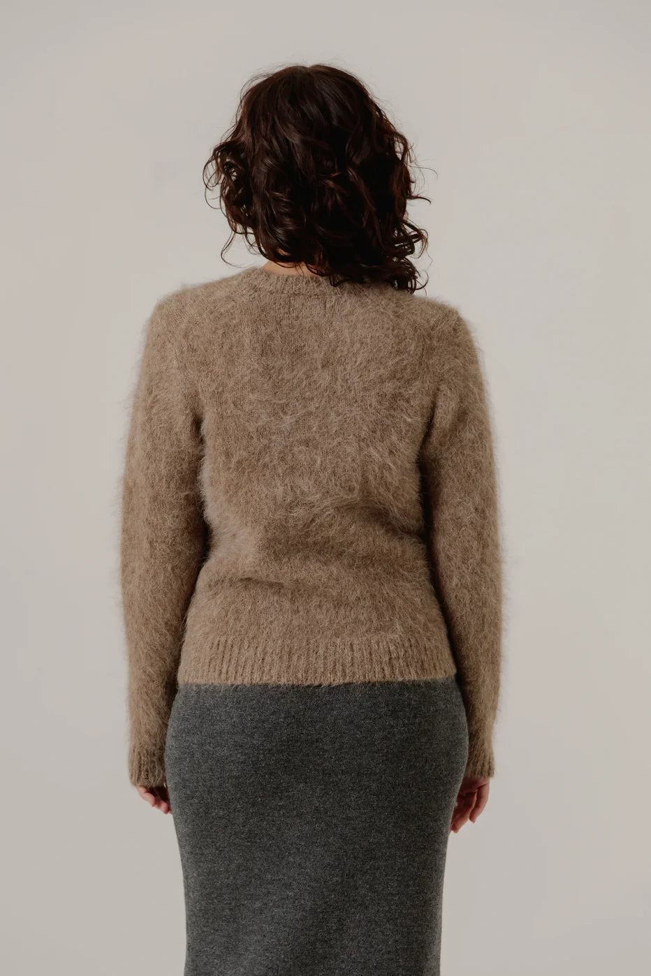 Suri Alpaca Crewneck - Taupe - DUNE + SALT