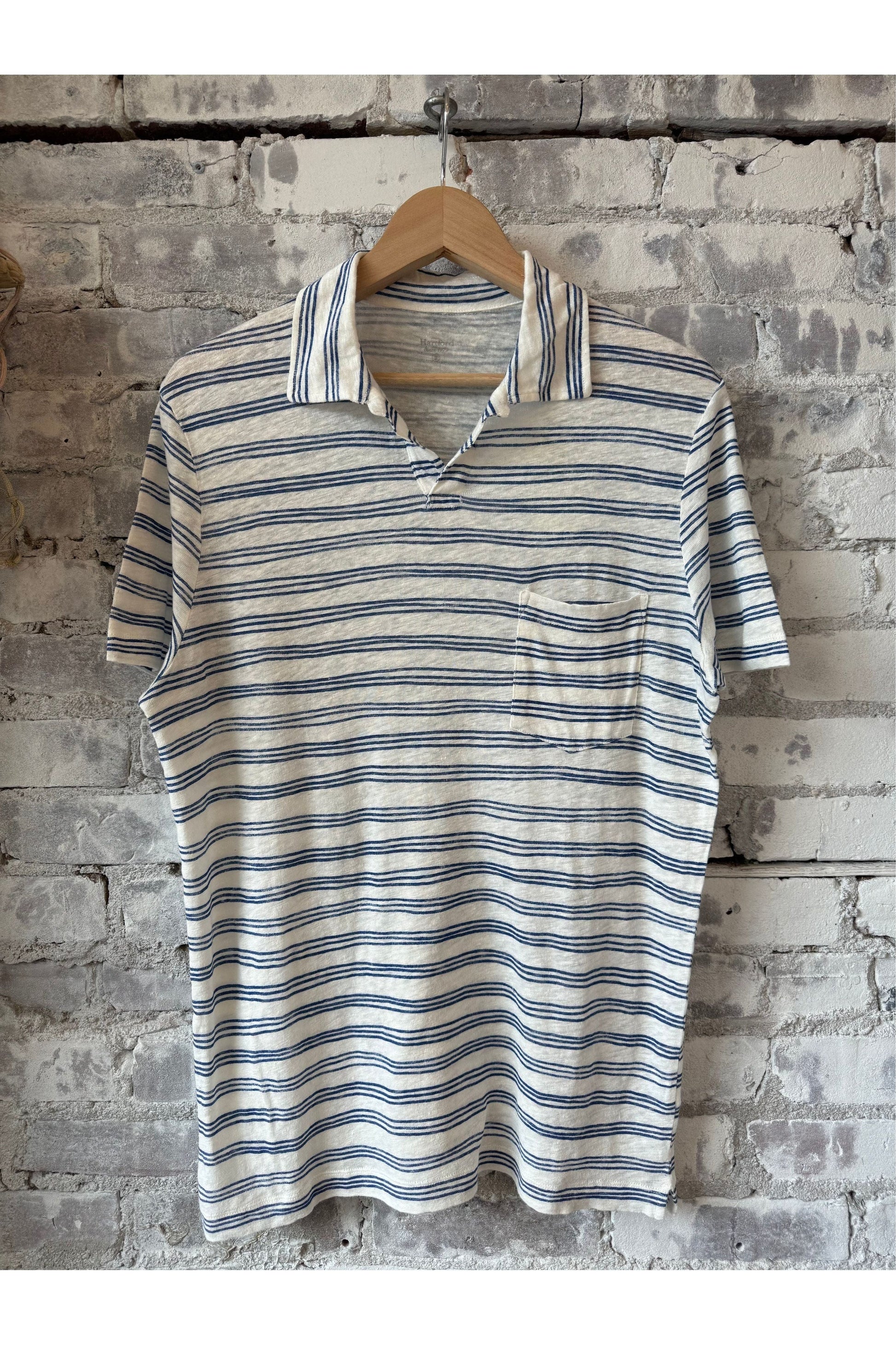 Knitted Polo - Riviera/Ecru - DUNE + SALT