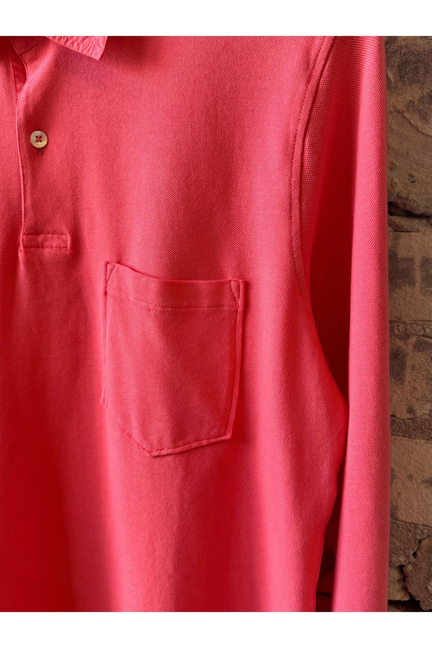 Cotton Piqué Rugby Polo - Faded Coral - DUNE + SALT