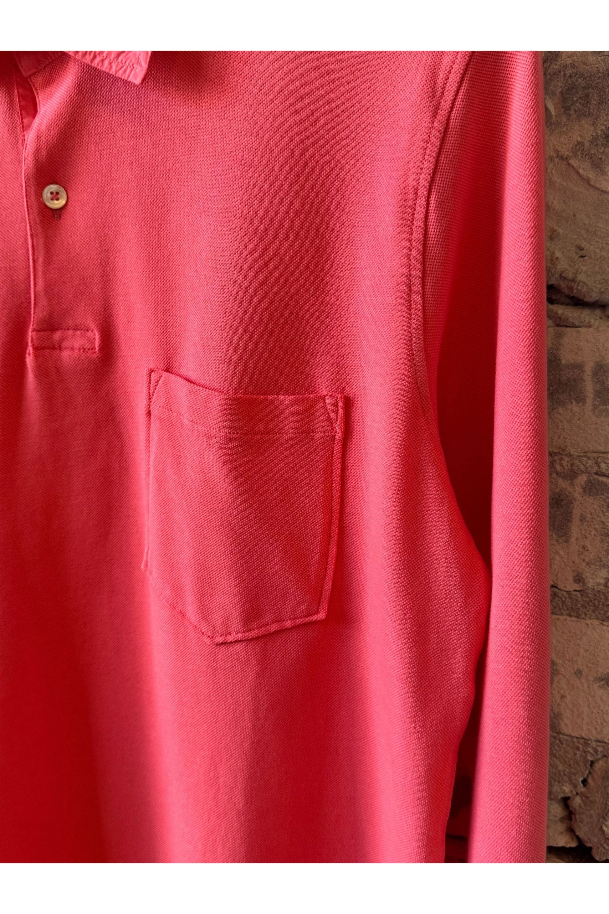 Cotton Piqué Rugby Polo - Faded Coral - DUNE + SALT