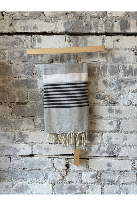 Beach Towel Sarong - Gray/Black - DUNE + SALT