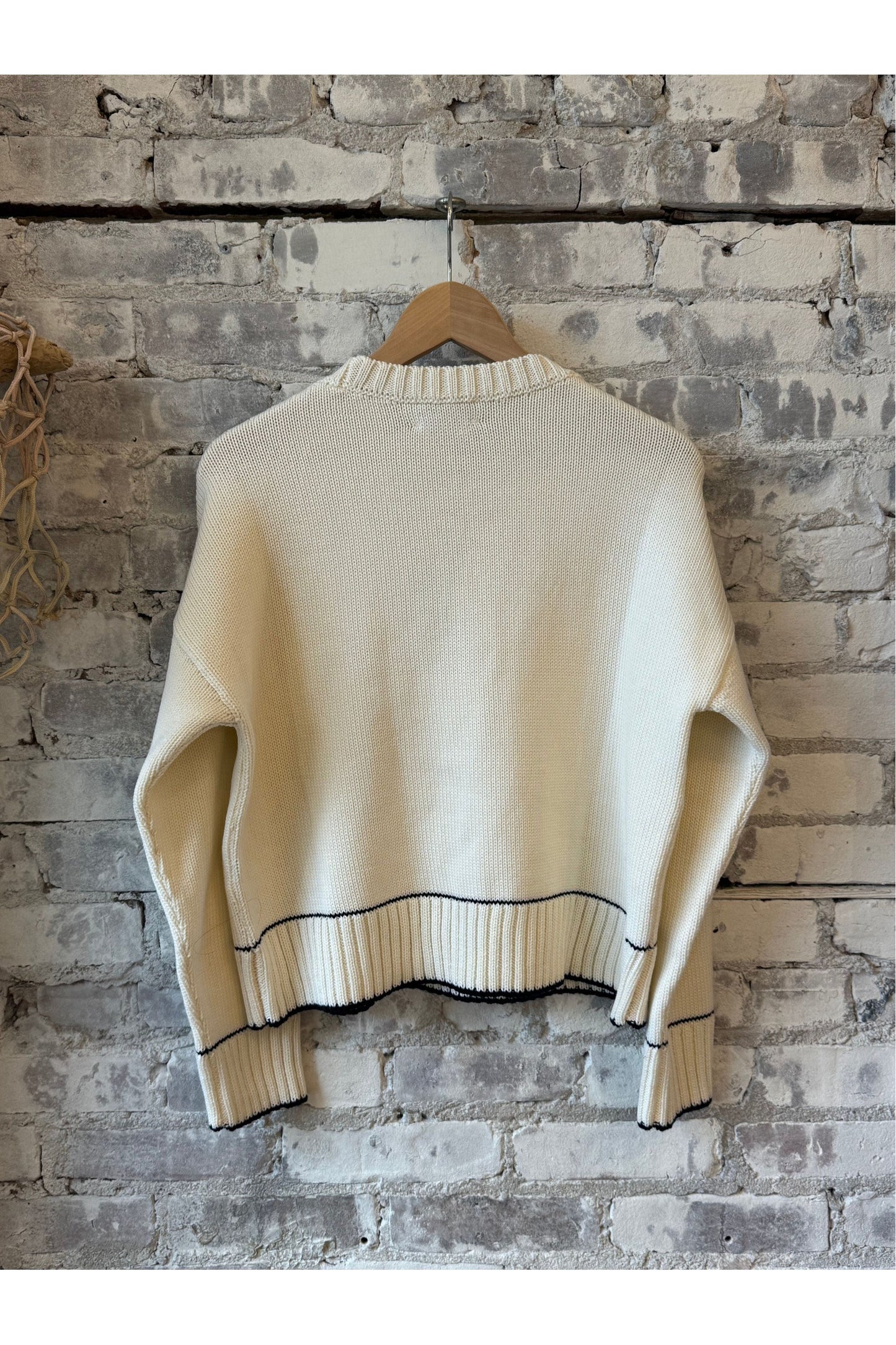 Laura Charm Sweater - Ivory/Navy - DUNE + SALT
