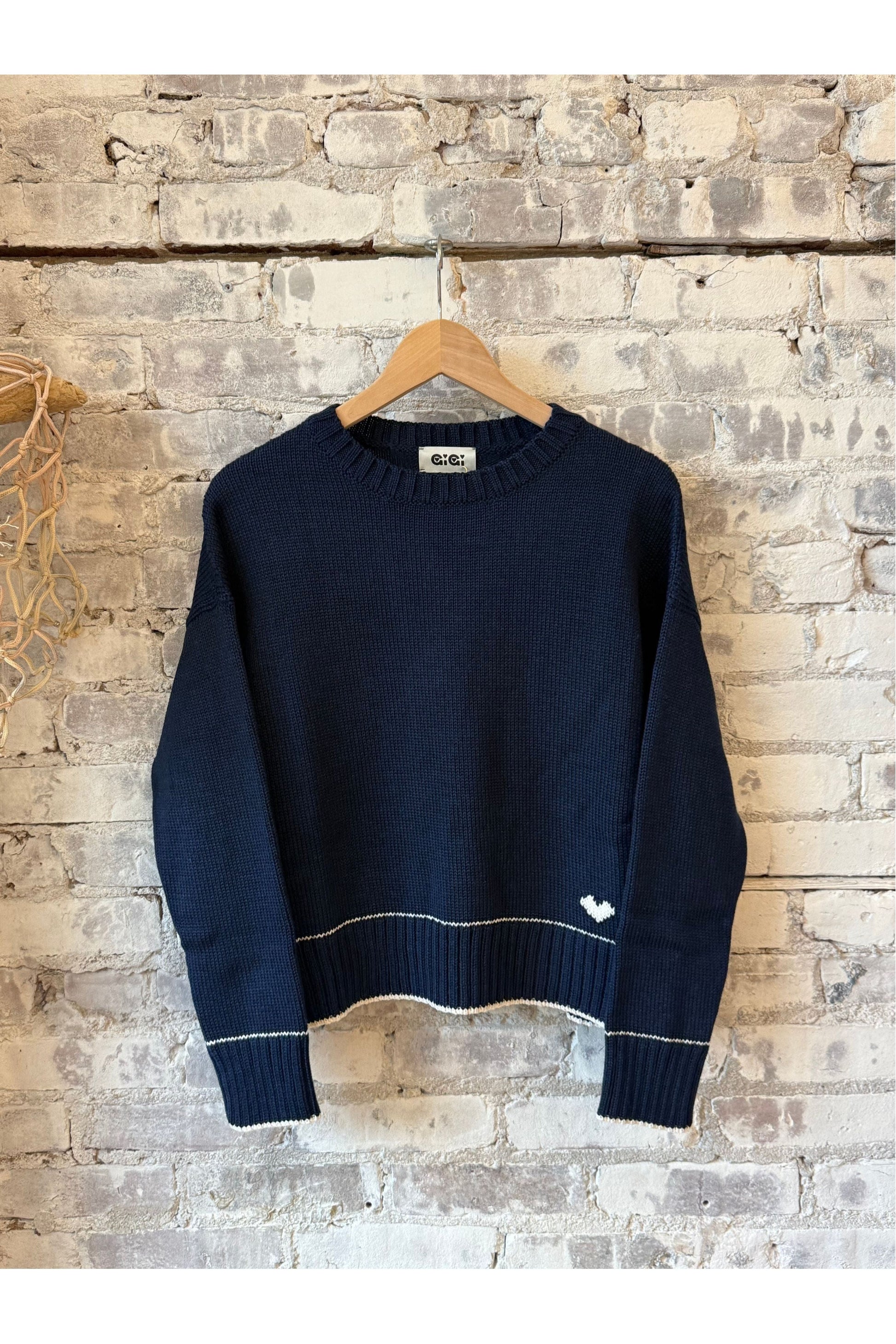 Laura Charm Sweater - Navy/Ivory - DUNE + SALT