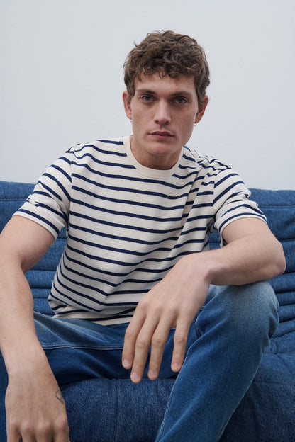 Cotton Striped T-Shirt - Ivory - DUNE + SALT