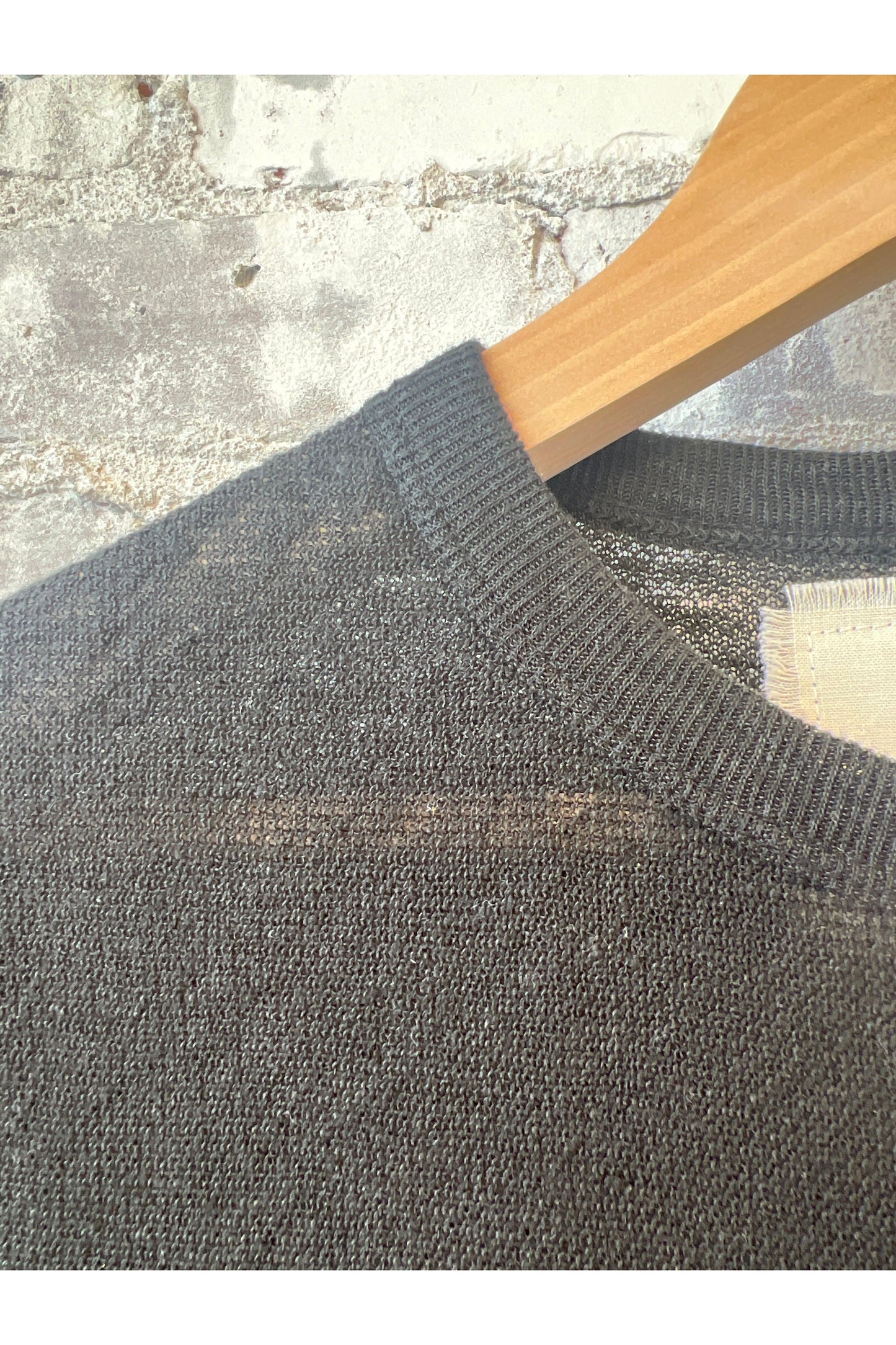 Hemp Seed Stitch SS Crew - Black - DUNE + SALT