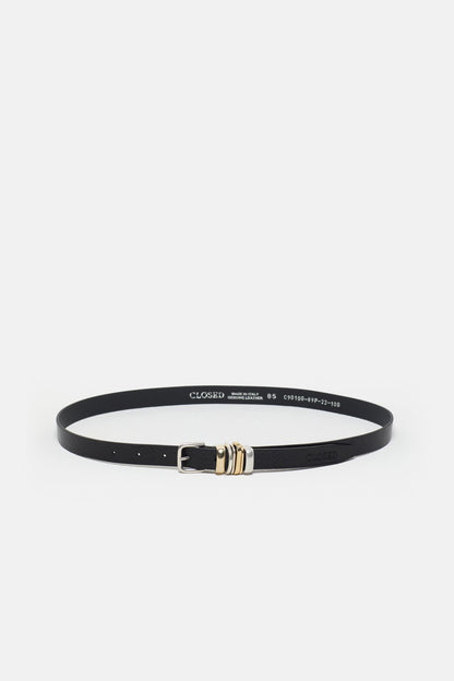 Metal Buckle Leather Belt - Black - DUNE + SALT