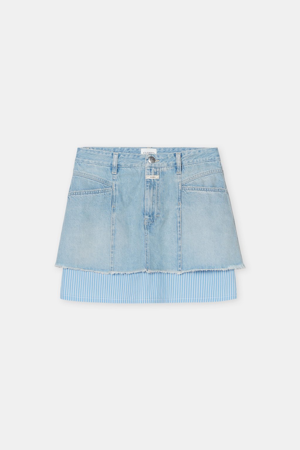 Short Denim Poplin Mini Skirt - Light Blue - DUNE + SALT