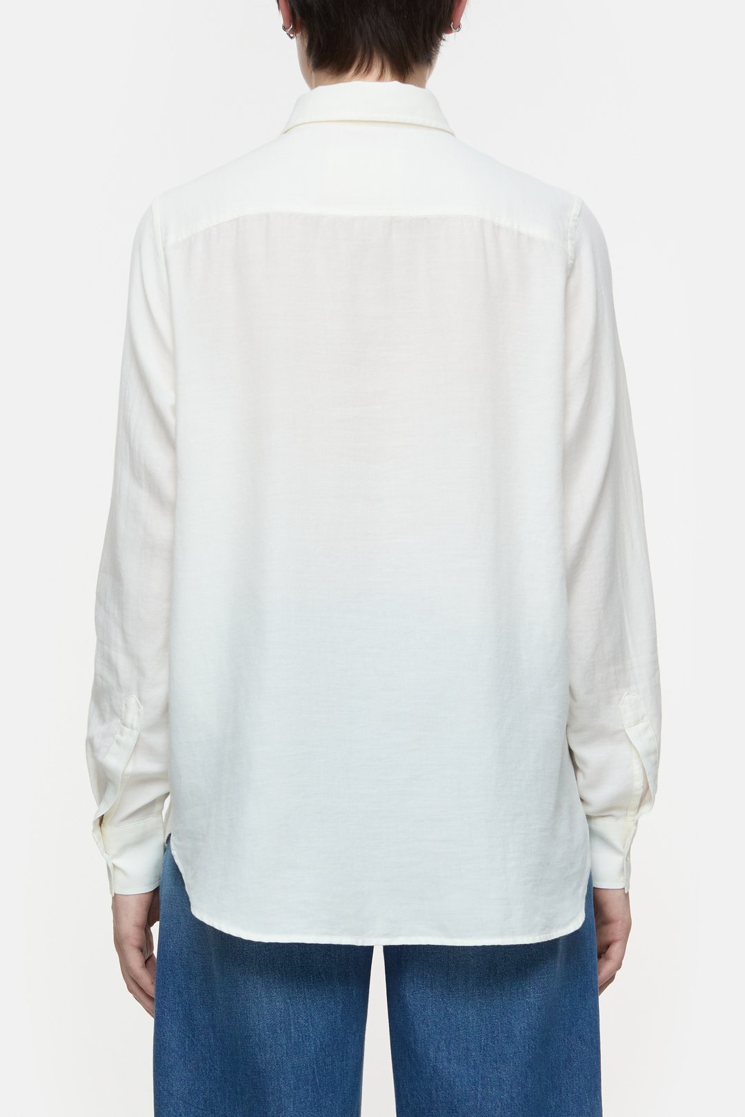 Cotton/Cashmere Blended Blouse - Ivory - DUNE + SALT
