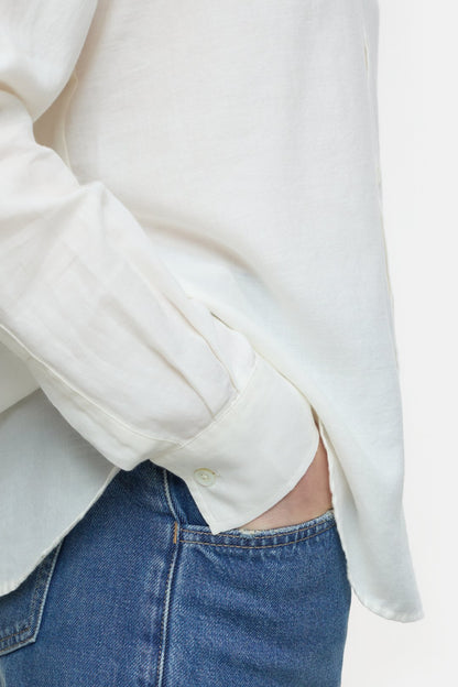 Cotton/Cashmere Blended Blouse - Ivory - DUNE + SALT