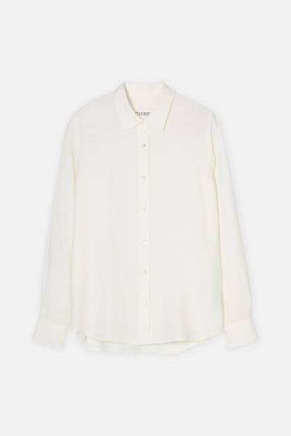 Cotton/Cashmere Blended Blouse - Ivory - DUNE + SALT
