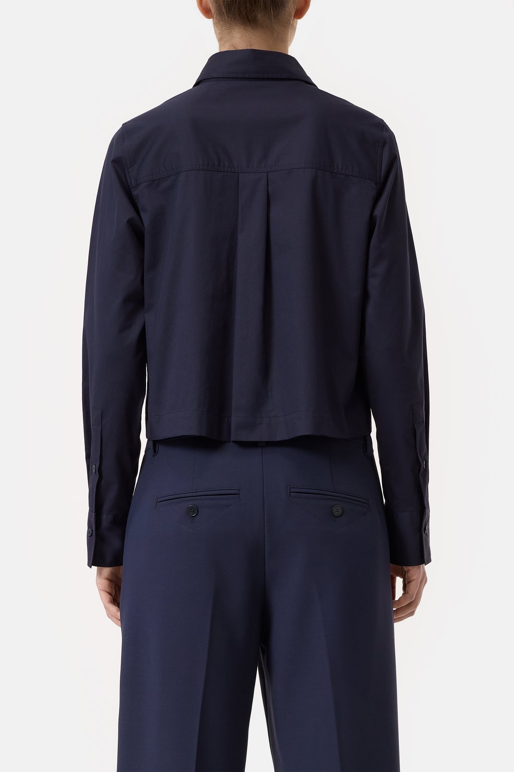 Short Cotton Poplin Blouse - Dark Night - DUNE + SALT