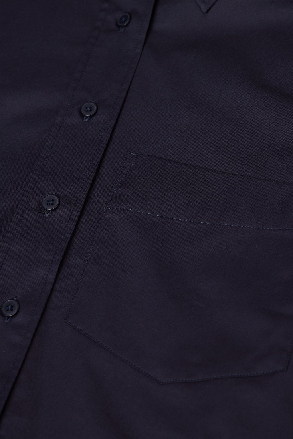 Short Cotton Poplin Blouse - Dark Night - DUNE + SALT