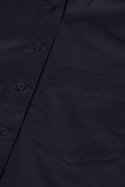 Short Cotton Poplin Blouse - Dark Night - DUNE + SALT