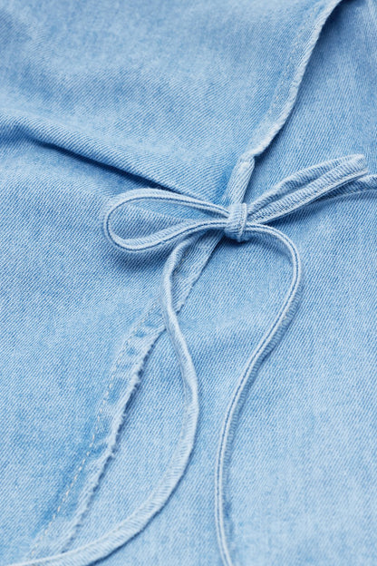 Denim Wrap Top - Light Blue - DUNE + SALT