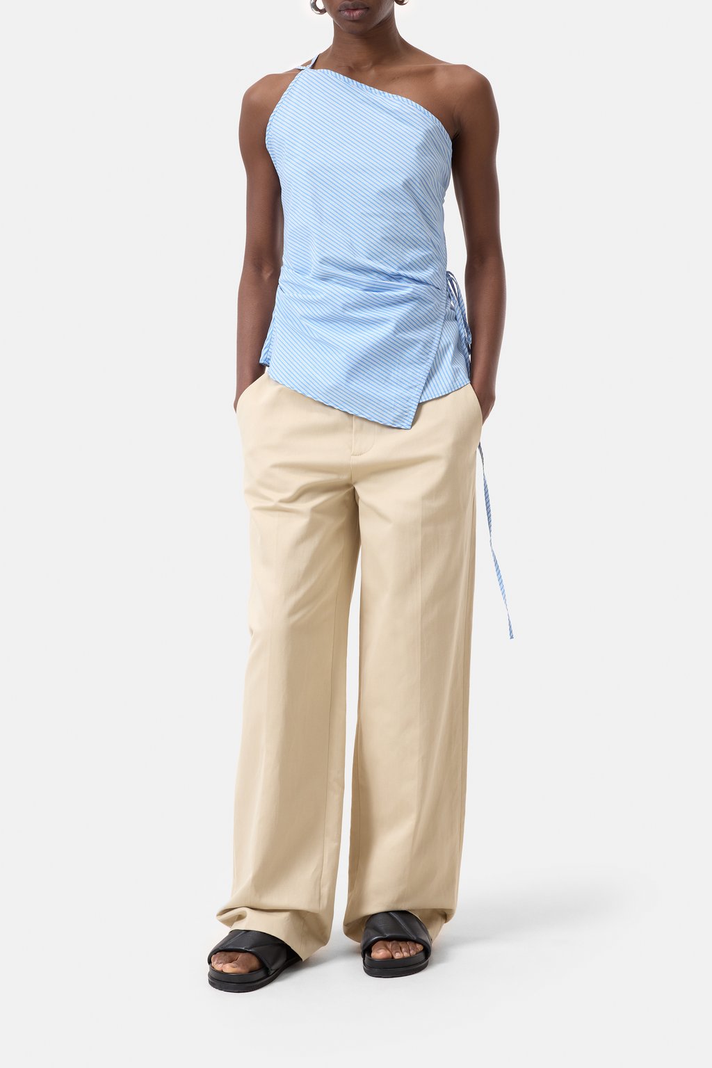 Cotton Poplin Wrap Top - Cornflower Blue - DUNE + SALT