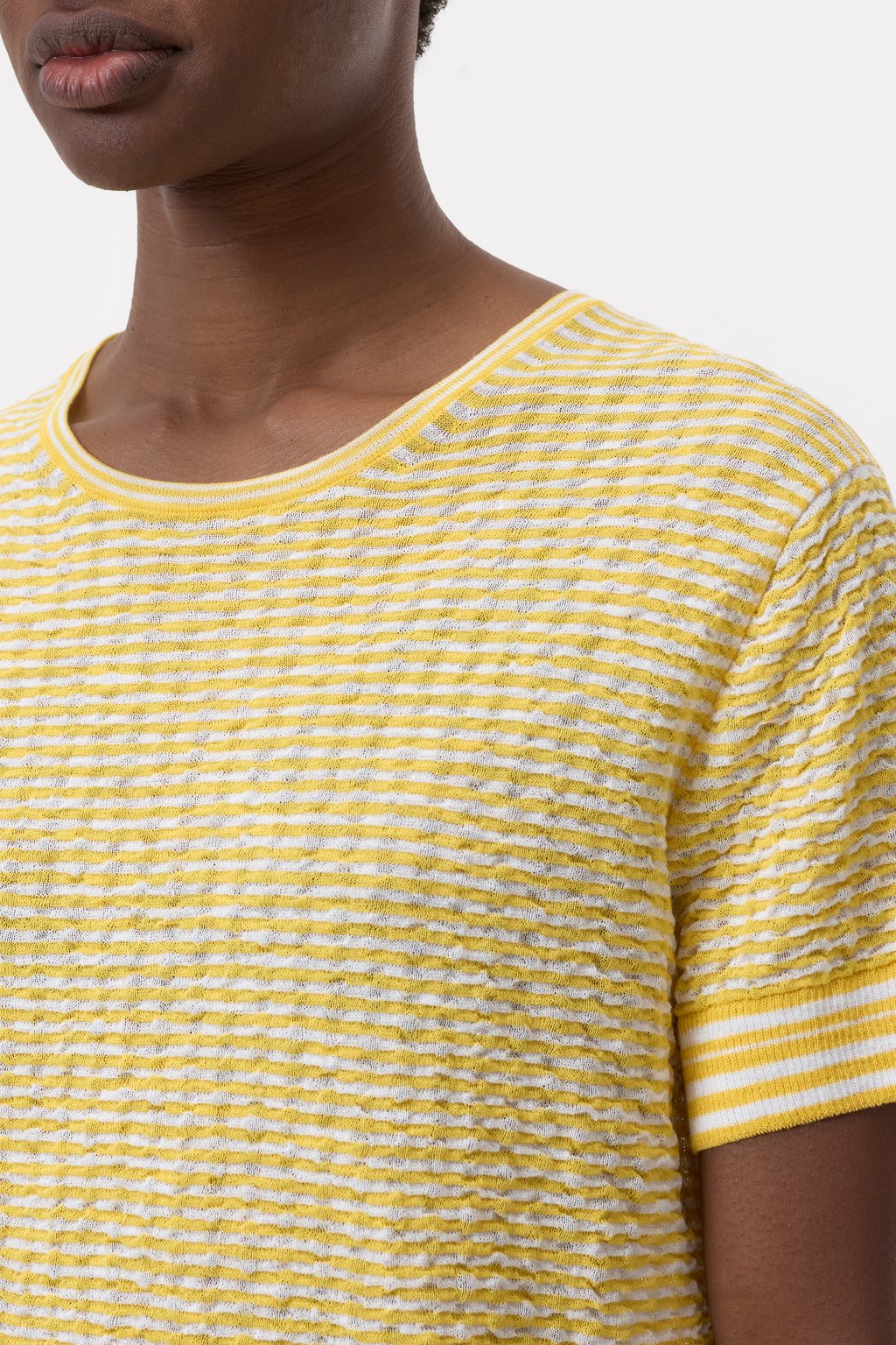 Top in Seersucker Knit - Mango Yellow - DUNE + SALT
