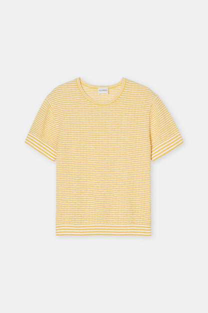 Top in Seersucker Knit - Mango Yellow - DUNE + SALT