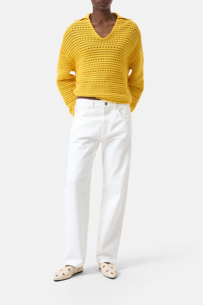 Organic Cotton Polo Shirt - Mango Yellow - DUNE + SALT