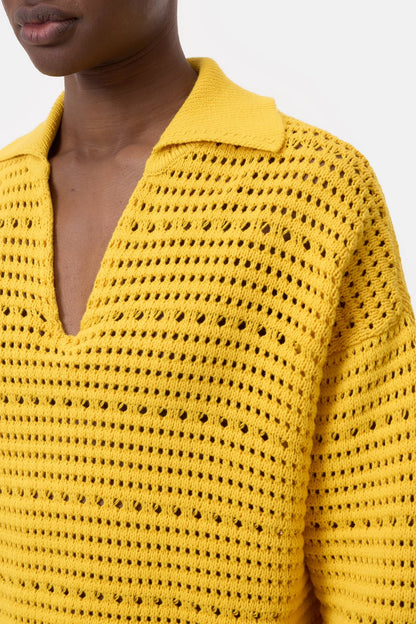 Organic Cotton Polo Shirt - Mango Yellow - DUNE + SALT