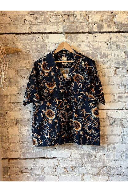 Aloha Shirt - Navy Casa Print - DUNE + SALT
