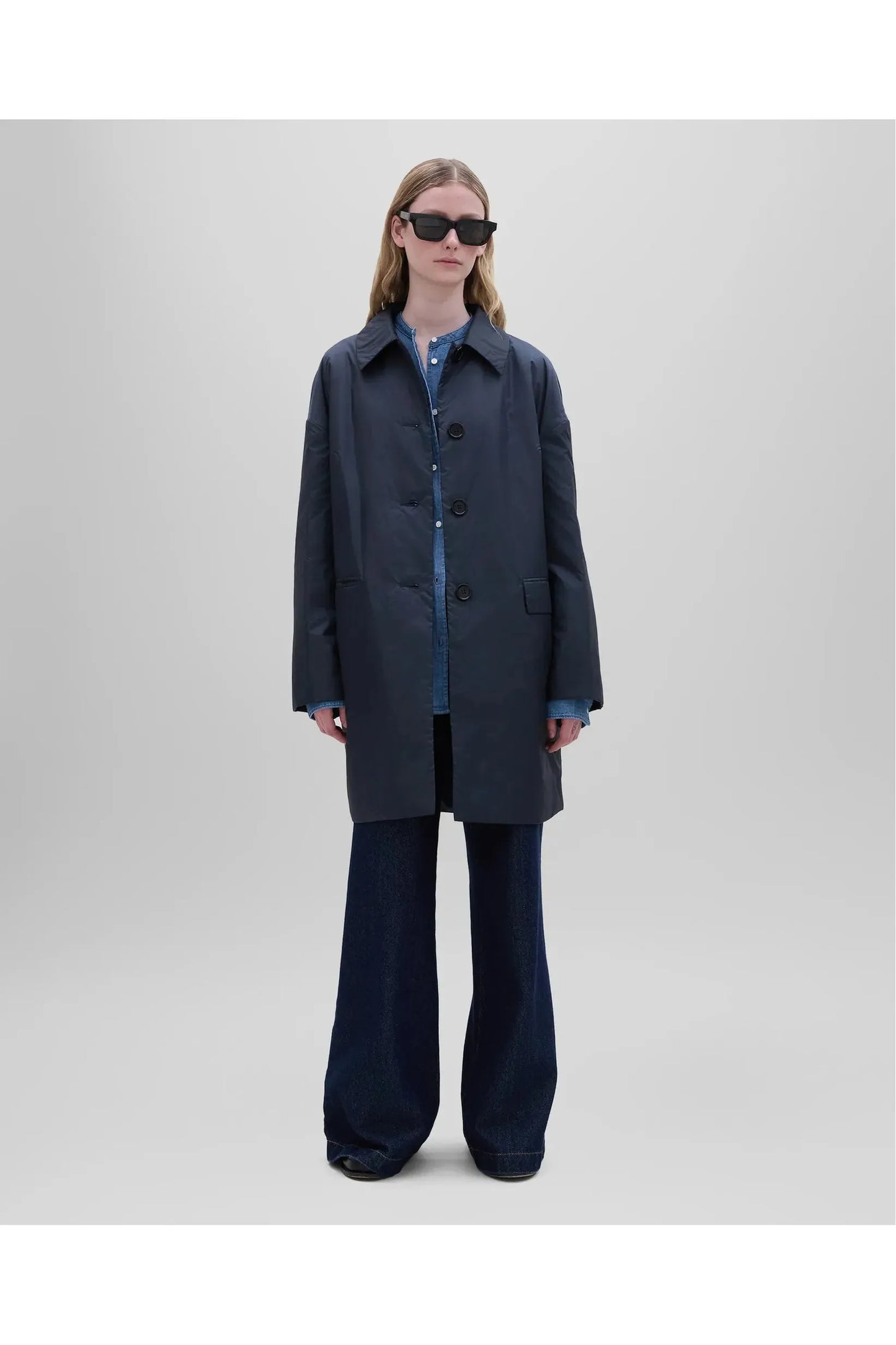 Teena Nylon Coat - Navy - DUNE + SALT