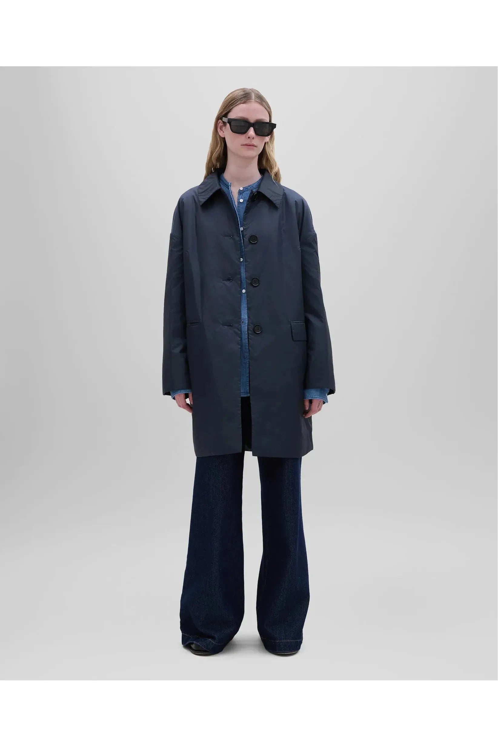 Teena Nylon Coat - Navy - DUNE + SALT
