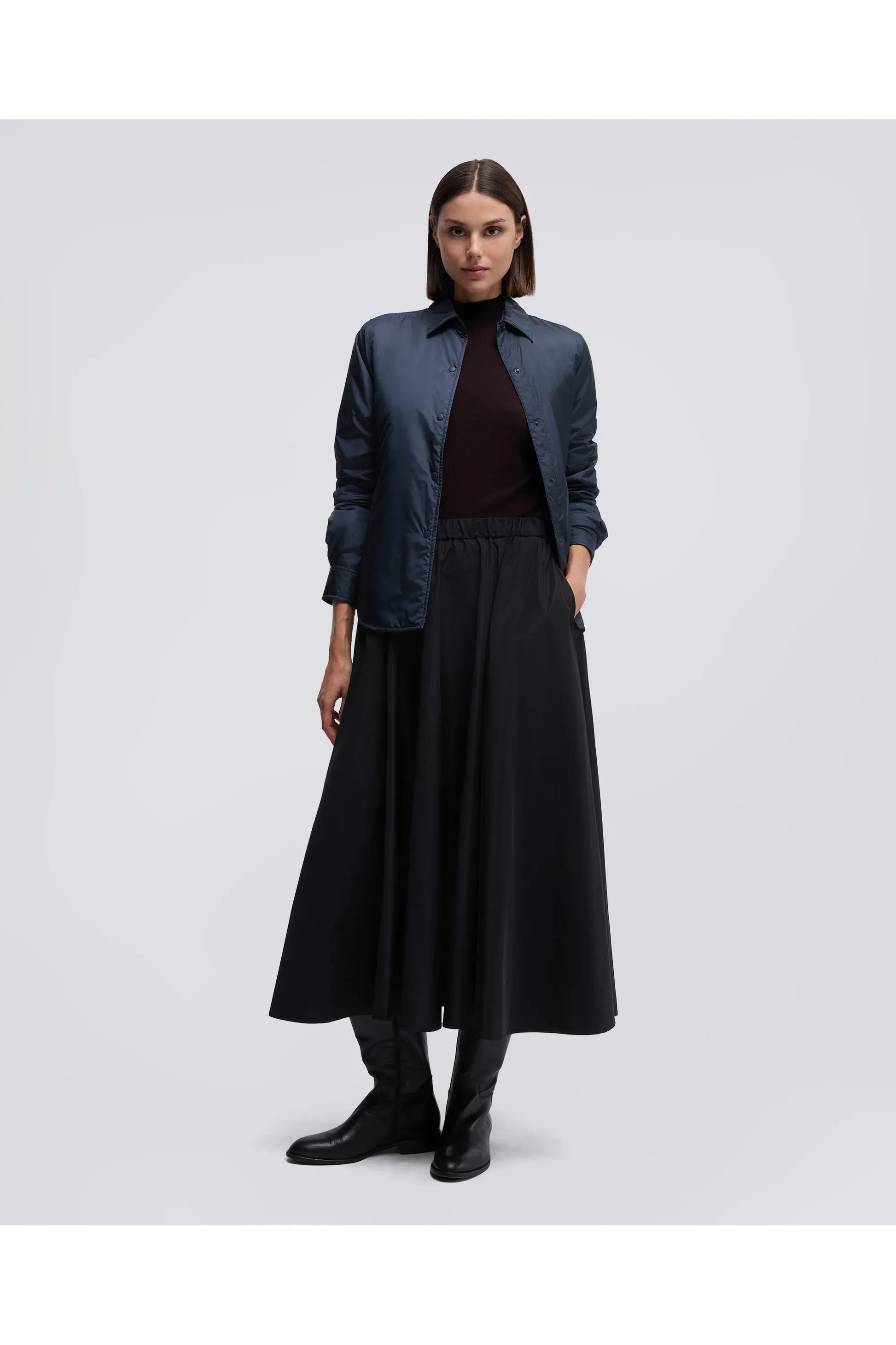 Padded Nylon Overshirt - Navy - DUNE + SALT