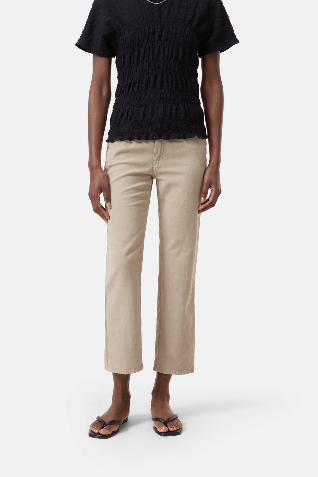 Milo Cotton Linen Straight Pants - Soft Beige - DUNE + SALT