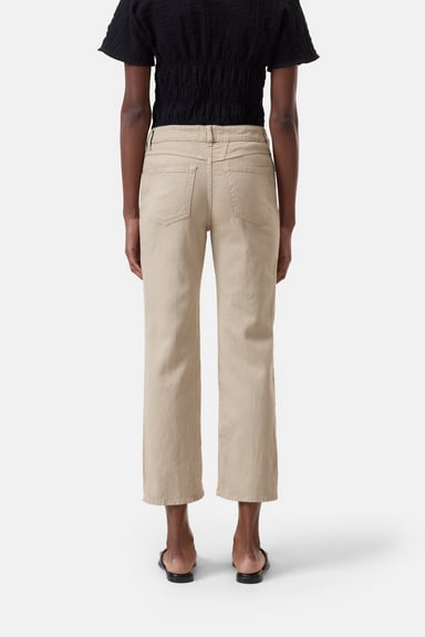 Milo Cotton Linen Straight Pants - Soft Beige - DUNE + SALT