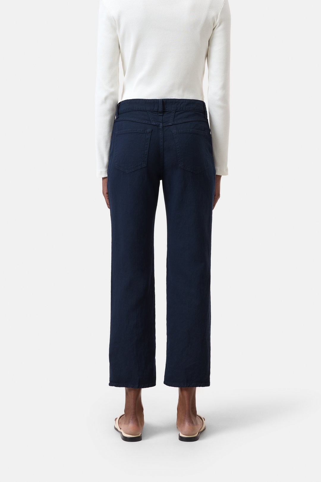 Milo Cotton Linen Straight Pants - Dark Night - DUNE + SALT