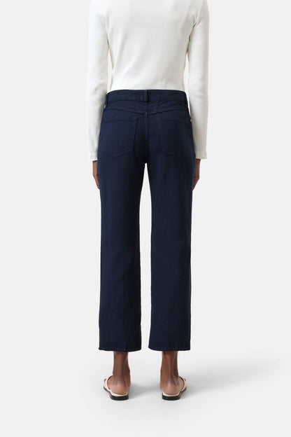 Milo Cotton Linen Straight Pants - Dark Night - DUNE + SALT