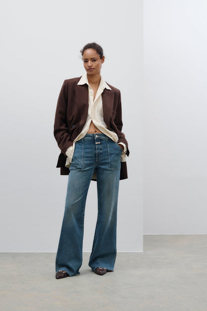 Aria Super Stretch Flared Jean - Mid Blue - DUNE + SALT