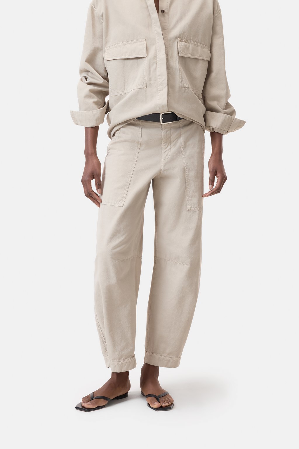 Rhannon Barrel Pant - Soft Beige - DUNE + SALT