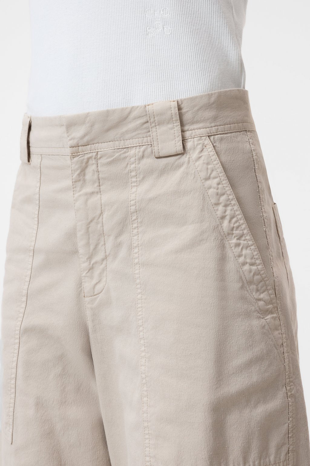Rhannon Barrel Pant - Soft Beige - DUNE + SALT