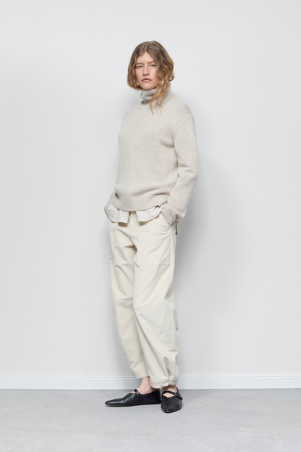 Rhannon Relaxed Corduroy Pants - Pearl Beige - DUNE + SALT