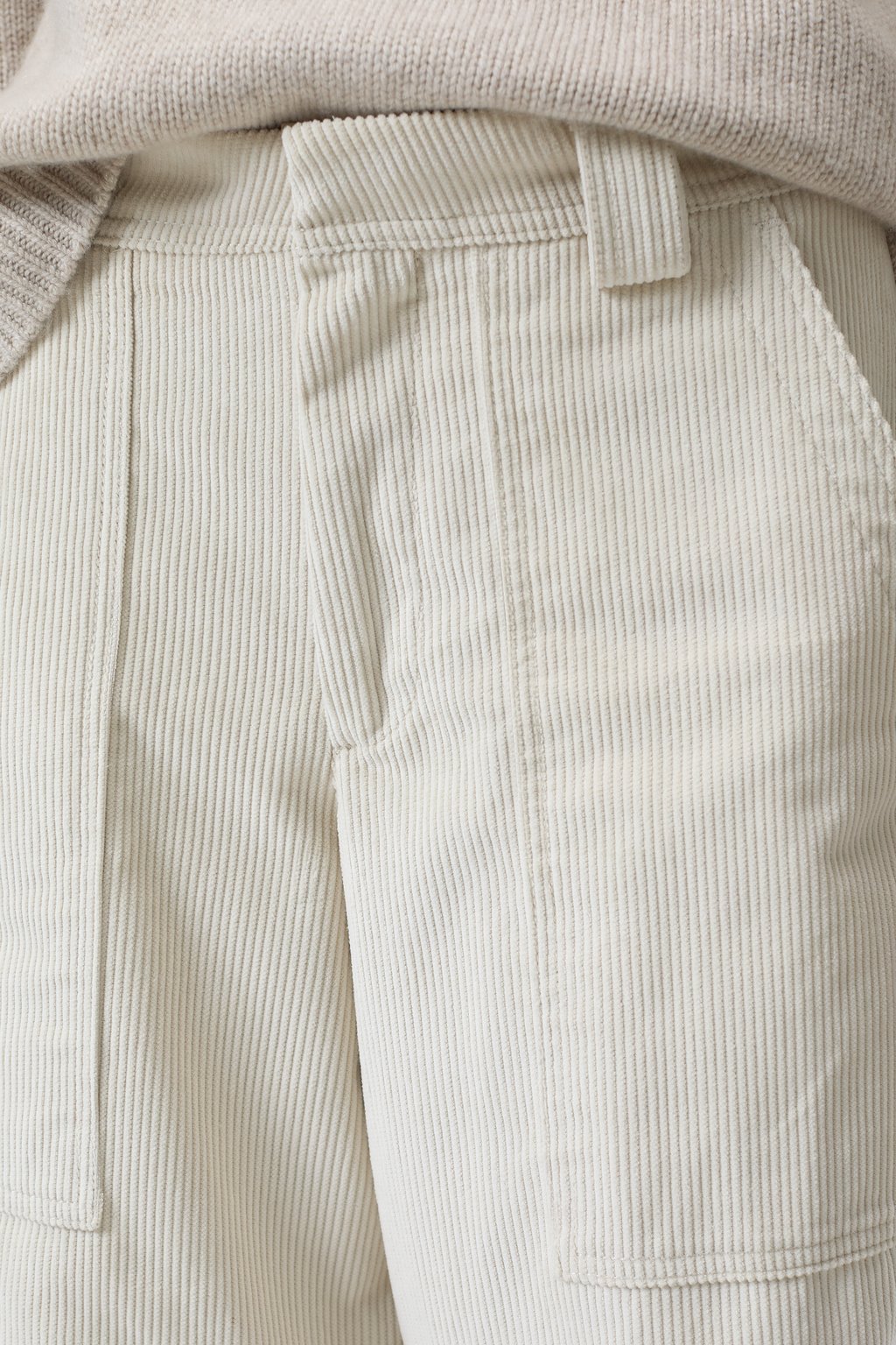Rhannon Relaxed Corduroy Pants - Pearl Beige - DUNE + SALT