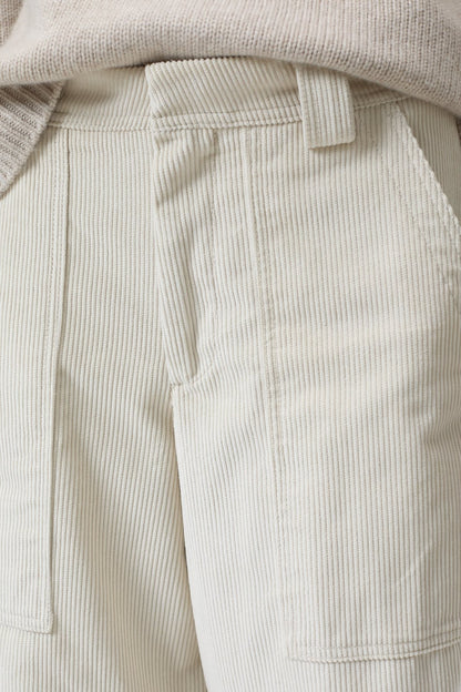 Rhannon Relaxed Corduroy Pants - Pearl Beige - DUNE + SALT