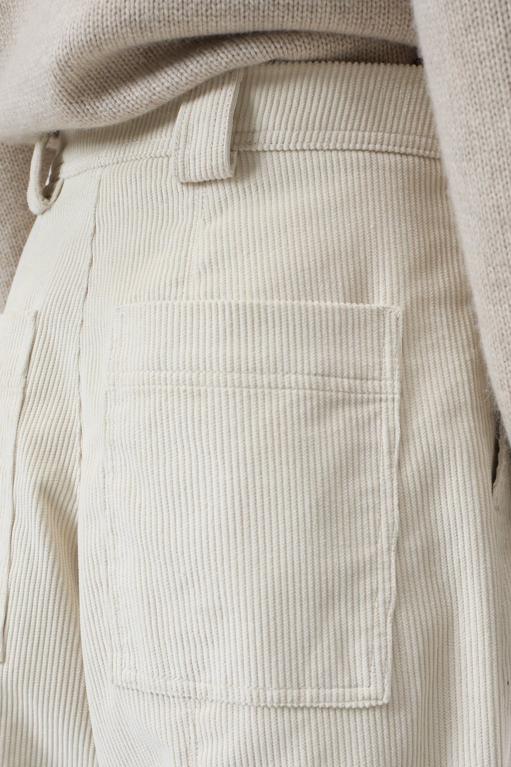 Rhannon Relaxed Corduroy Pants - Pearl Beige - DUNE + SALT