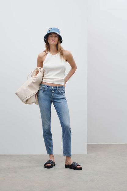 Baker Super Stretch Skinny Jean - Mid Blue - DUNE + SALT