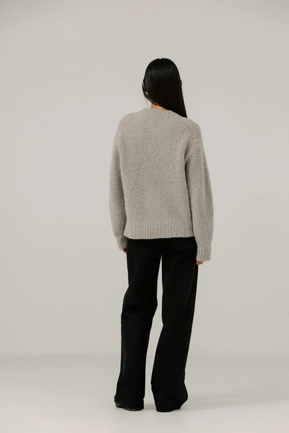 Colette Boucle Crewneck - Mushroom - DUNE + SALT
