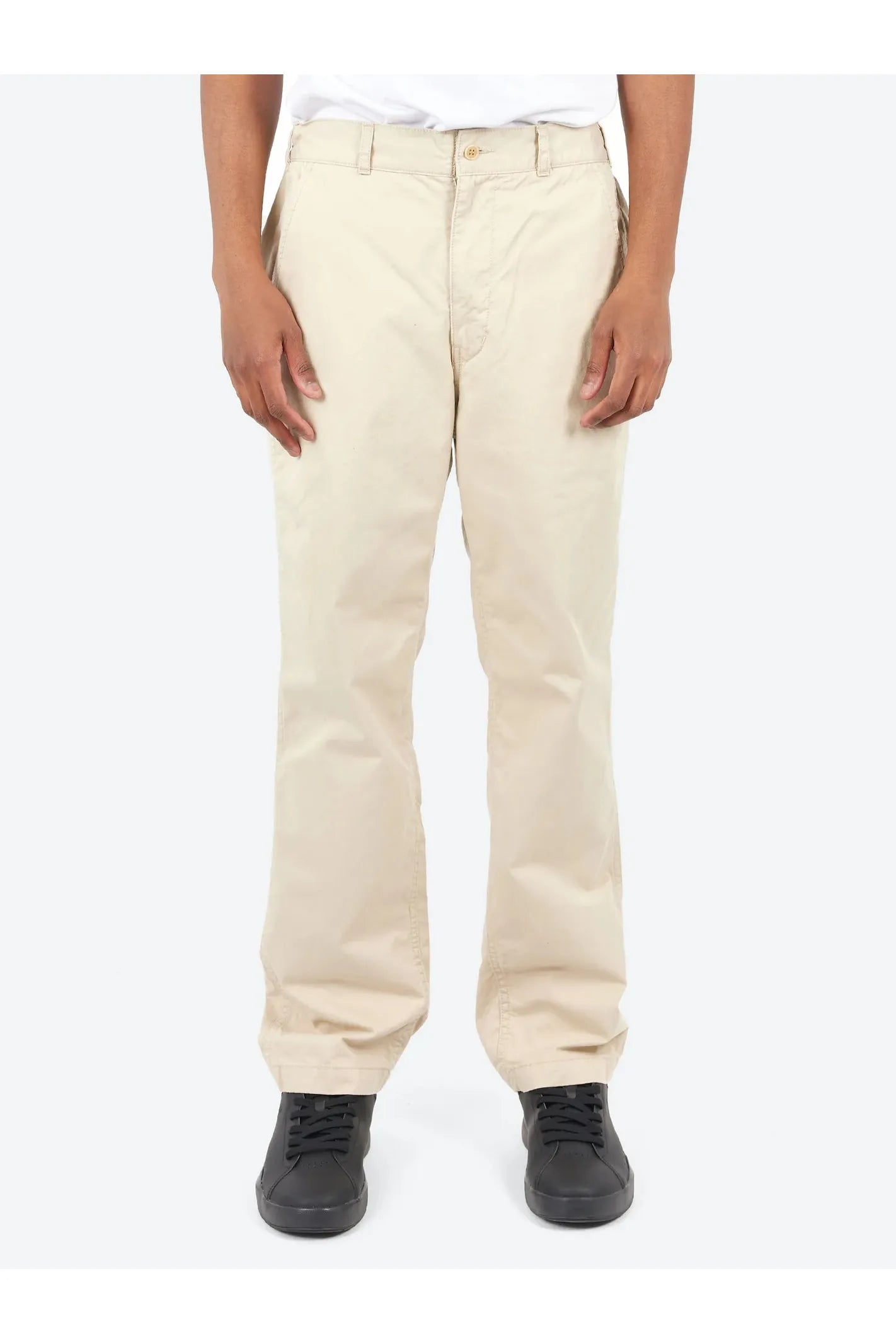 Cotton Chino Cloth Peg Top Pants - Beige - DUNE + SALT