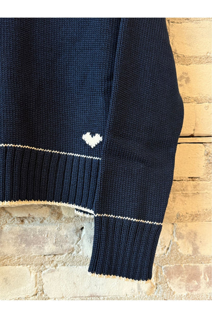 Laura Charm Sweater - Navy/Ivory - DUNE + SALT