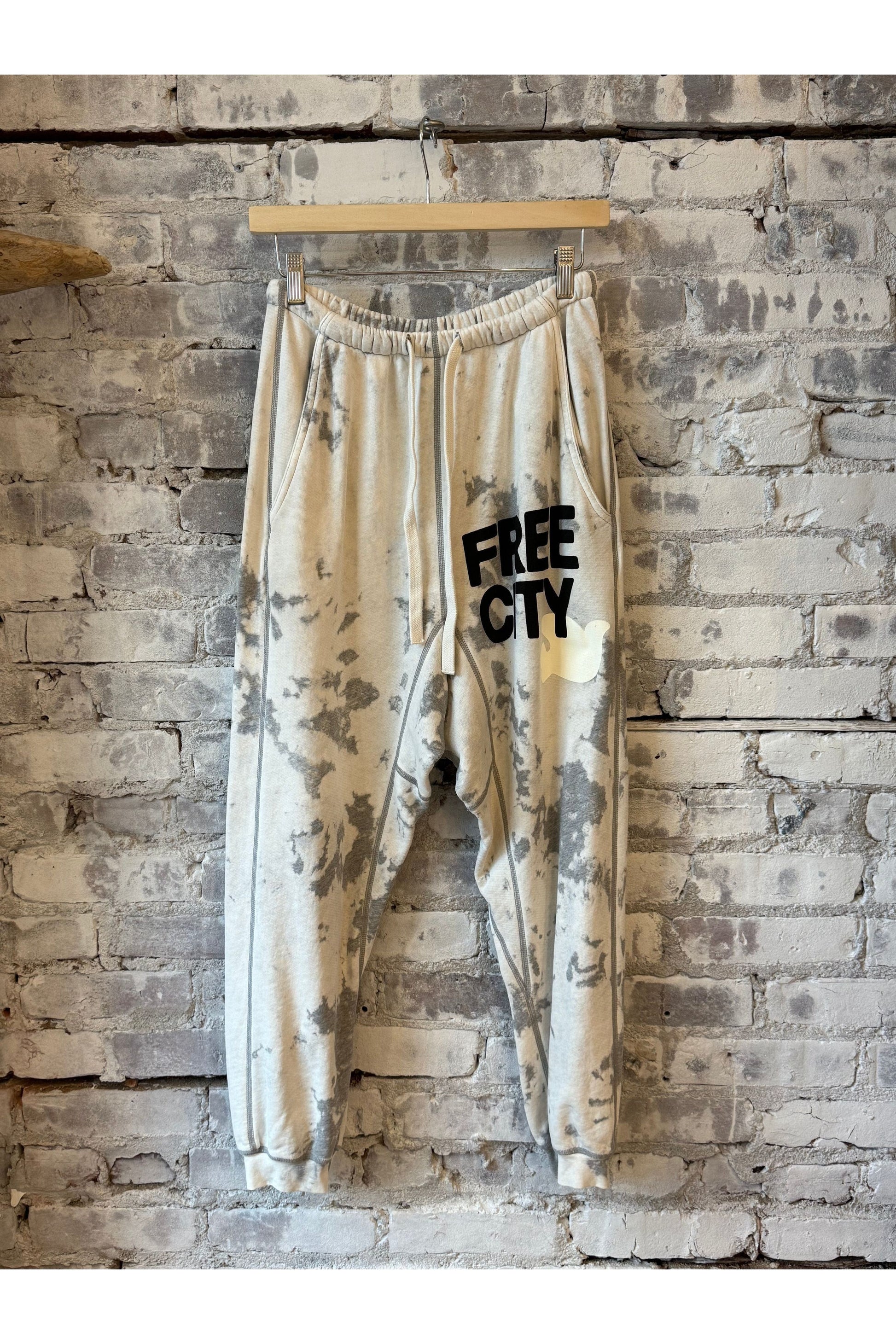 SUPERBLEACHOUT FREECITYLARGE Pocket Sweatpant - White Storm - DUNE + SALT
