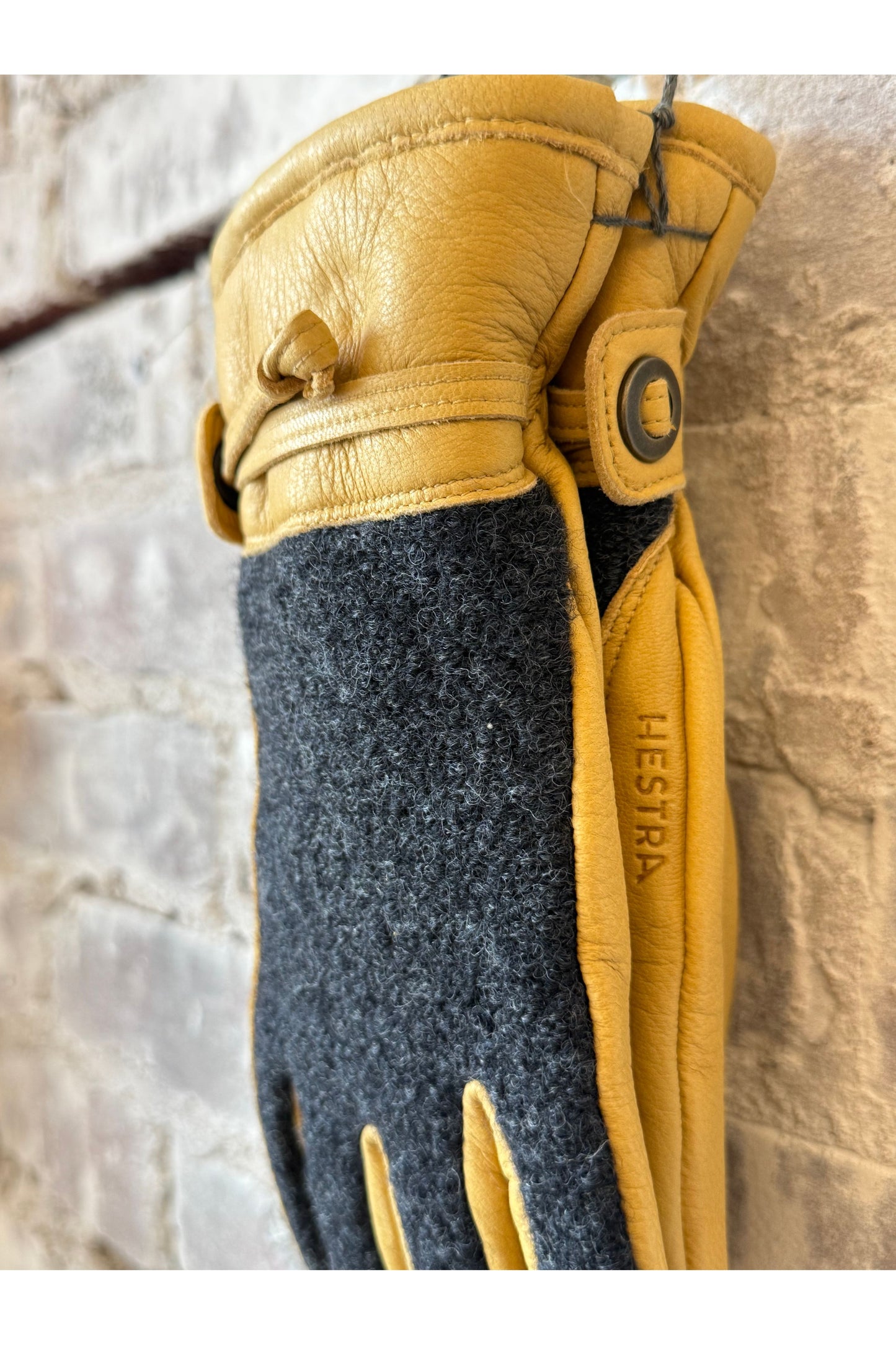 Daniel Leather Gloves - Charcoal/Tan