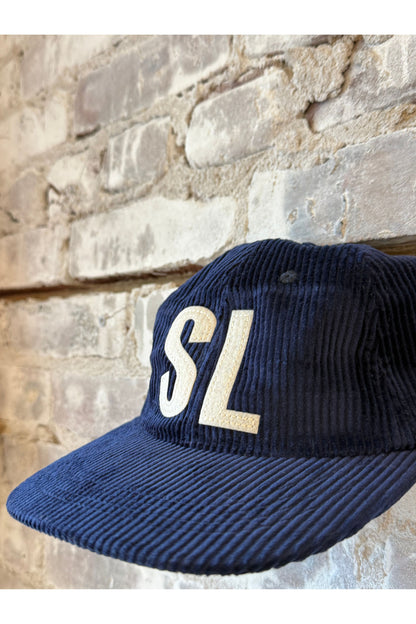 "SL" Patch Letterman Floppy Cord Hat - Assorted Colors