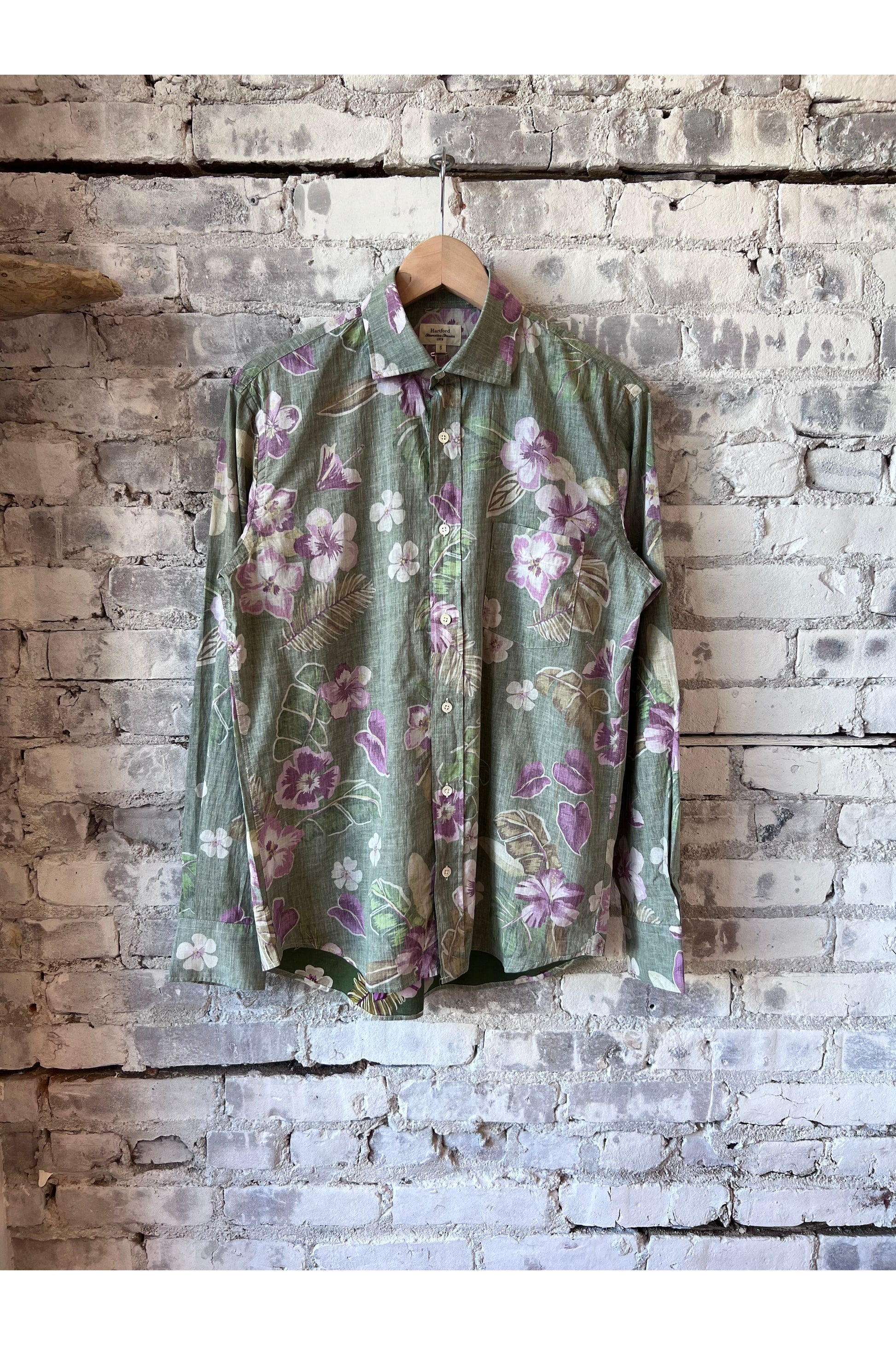 Paul Hawaiian Print Cotton Shirt - Army - DUNE + SALT