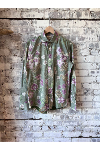 Paul Hawaiian Print Cotton Shirt - Army - DUNE + SALT